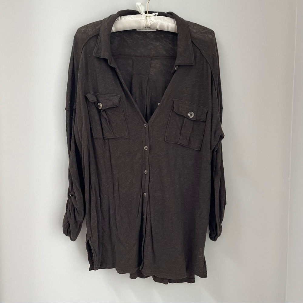 Free People Buttoned Down Tee